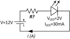 Resistor in serier with a LED